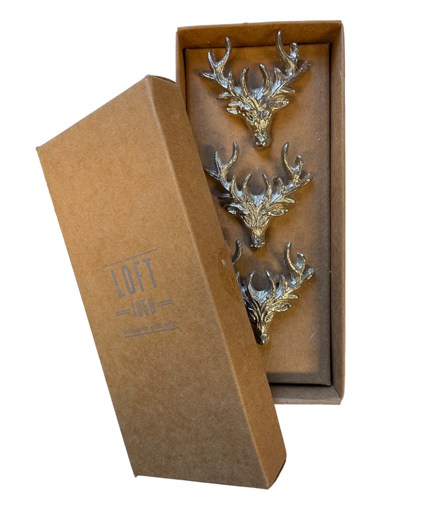 Stag Head Candle Pins - Set of 3