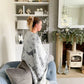 Cosy Stag Throw - Grey & White