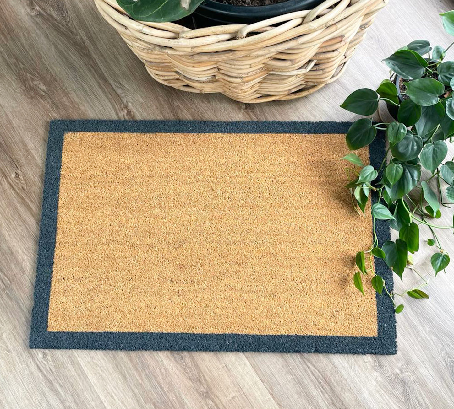 Large Doormat With Charcoal Border