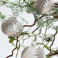 White Bauble With Leaf Design (Set of 3)