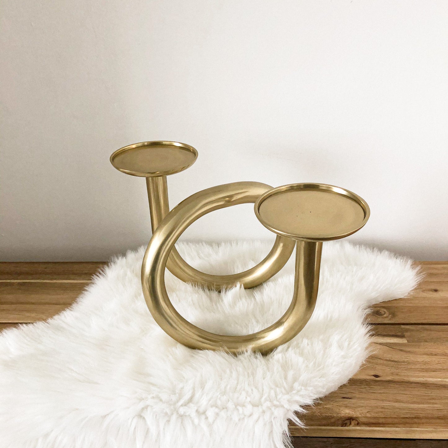 Brass Wave Candle Holder