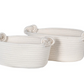 White Knot Handle Rope Baskets (Set of 2)