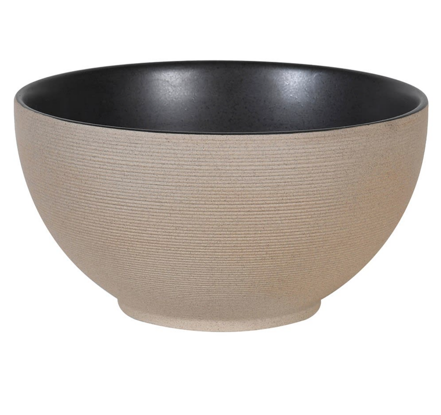 Ceramic Ribbed Serving Bowl- Black