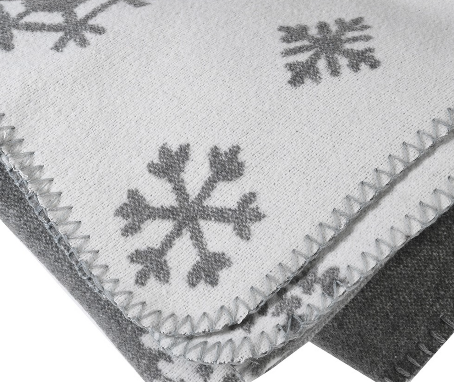 Grey Snowflake Blanket