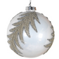 White Bauble With Leaf Design (Set of 3)